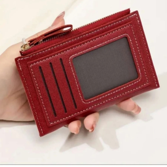 Slim Compact PU Leather Credit Card Coin Purse Wallet-NIP - Picture 1 of 4